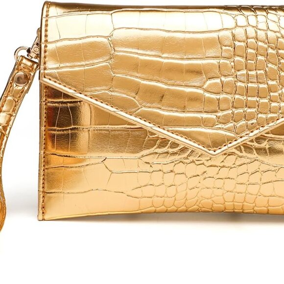 Gold Envelope Handbag for Elegant Nights - Lightweight & Practical Evening Use - Picture 1 of 8